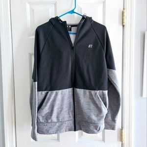 Black and Gray Zip-Up Hoodie